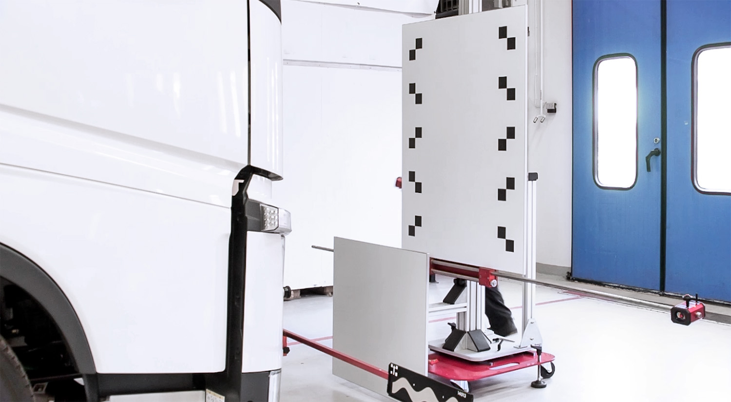 An ADAS Calibration being performed on a truck