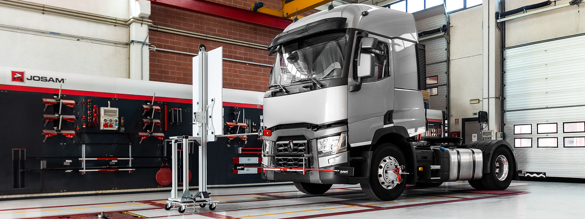 An ADAS calibration being done on a truck