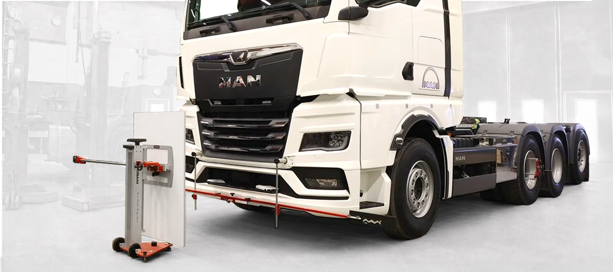 ADAS Calibration being performed on a Truck