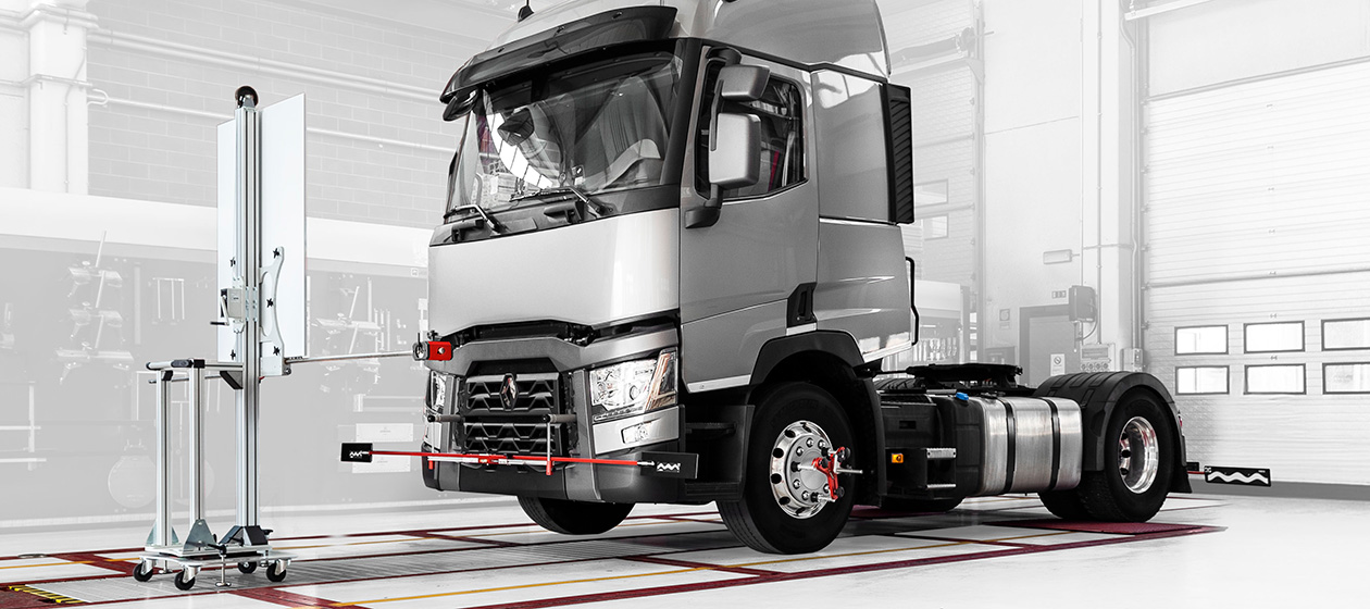 An ADAS calibration being done on a truck