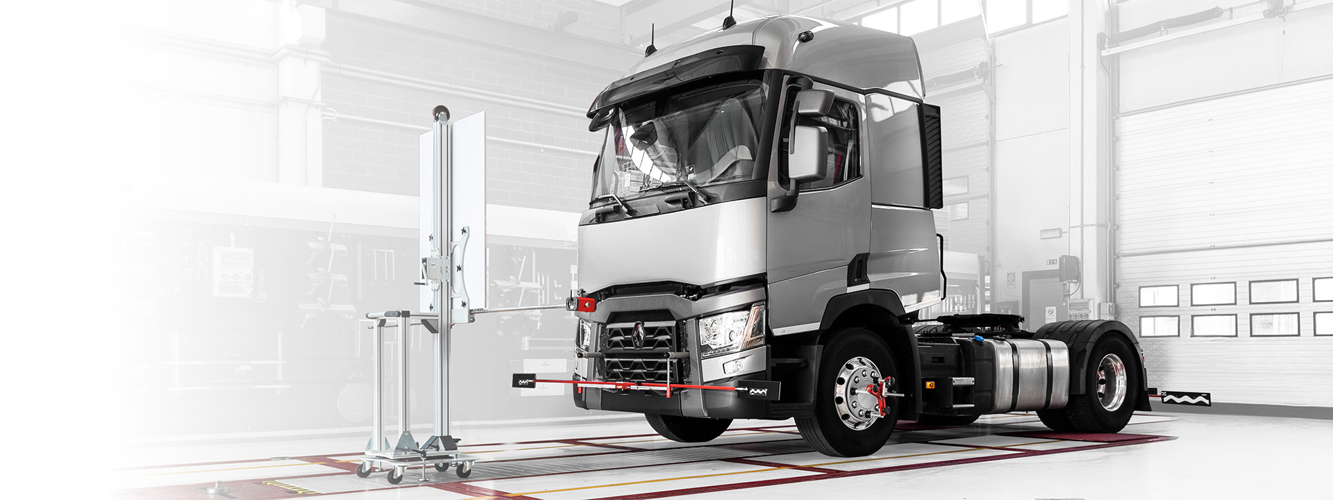 ADAS Calibration being done on semi truck
