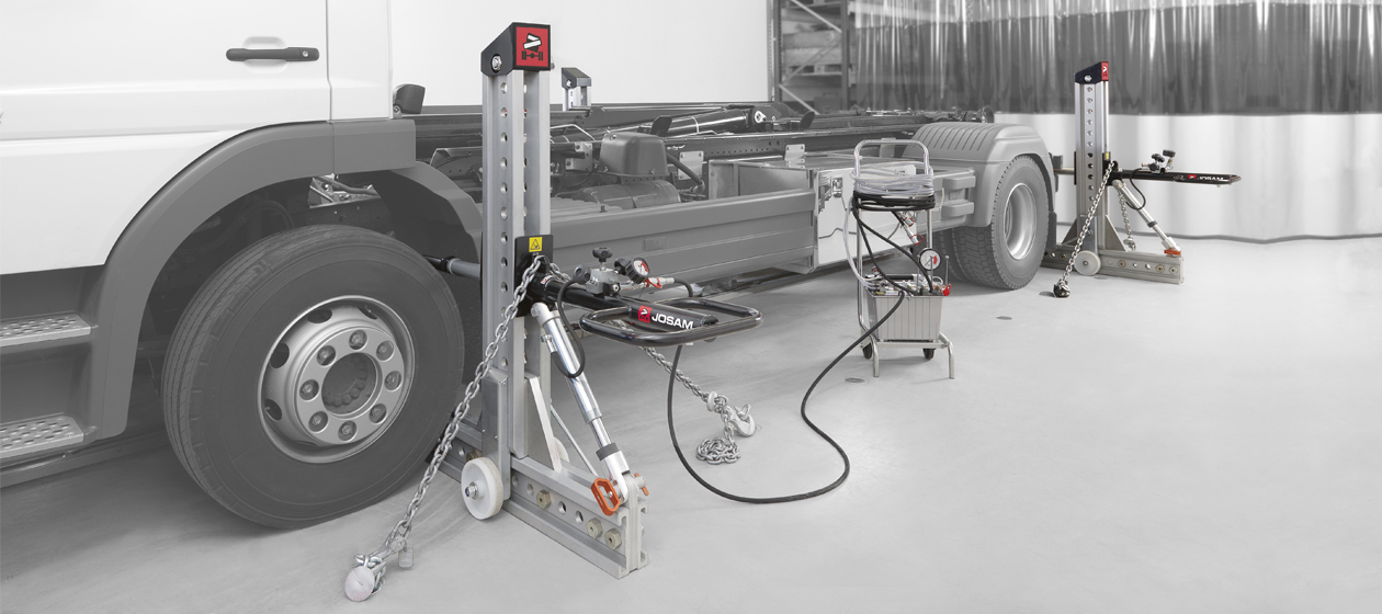 Truck Setup with I-Press in place for adjustment